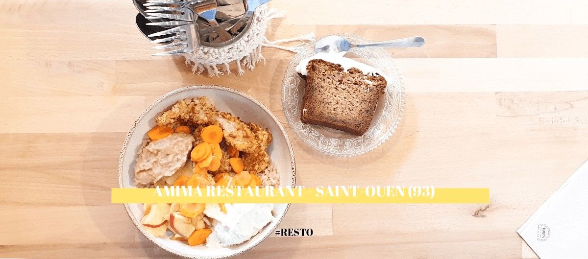 Bol garni de poulet pané, carottes et riz servi au restaurant Amima à Saint-Ouen