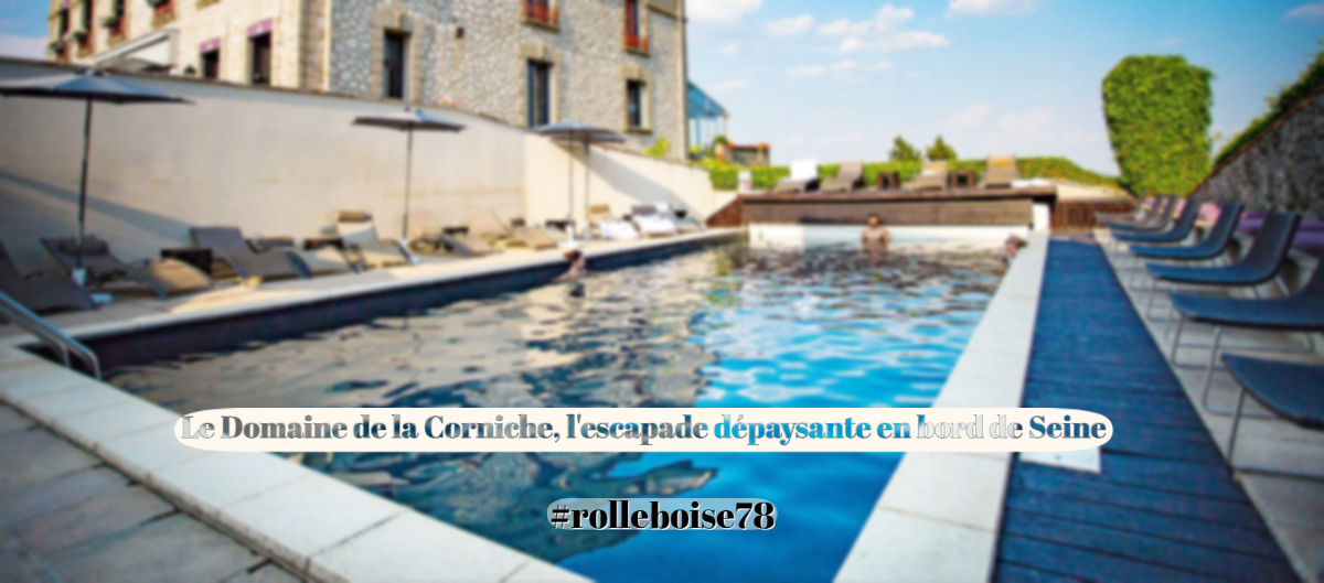Piscine extérieure du Domaine de la Corniche à Rolleboise, en bord de Seine